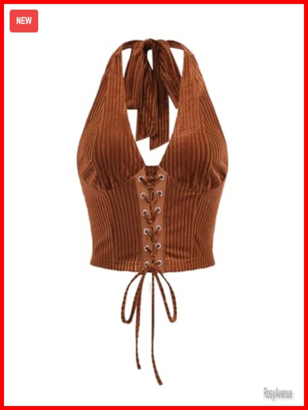 Women's Halter Corset Top Lace-Up Backless Crop Western Concert